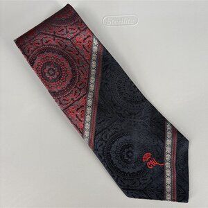 Countess Mara Mens Tie Navy/Red Paisley Pattern 4.25" Wide Professional